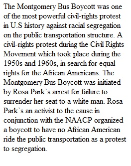 Montgomery Bus Boycott & Liberation Theology